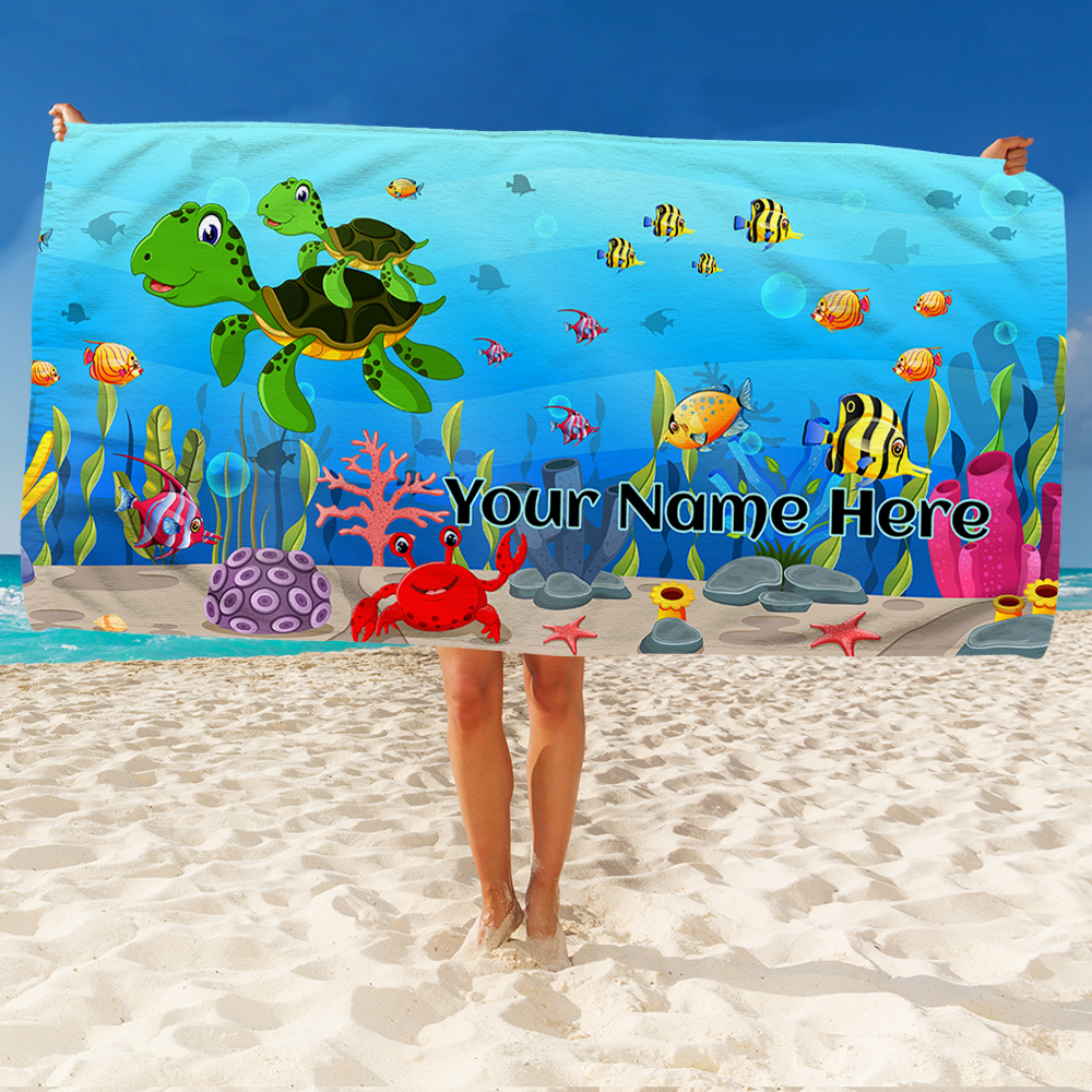 Personalized Kids Beach Towel Summer Fun