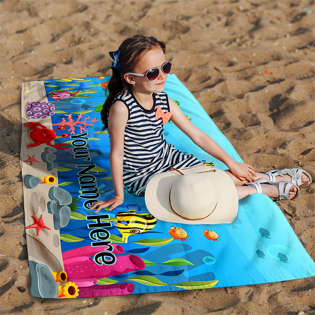 Personalized Kids Beach Towel Summer Fun