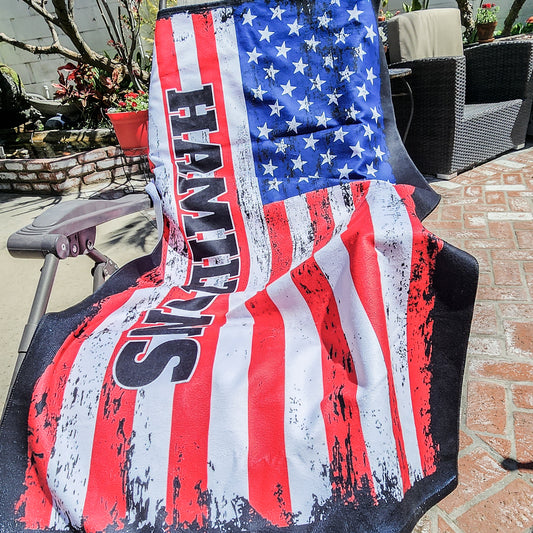 American Flag Beach Towel Personalized