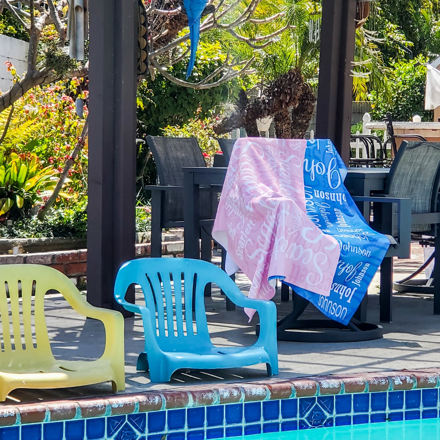 Personalized Name Collage Beach Towel