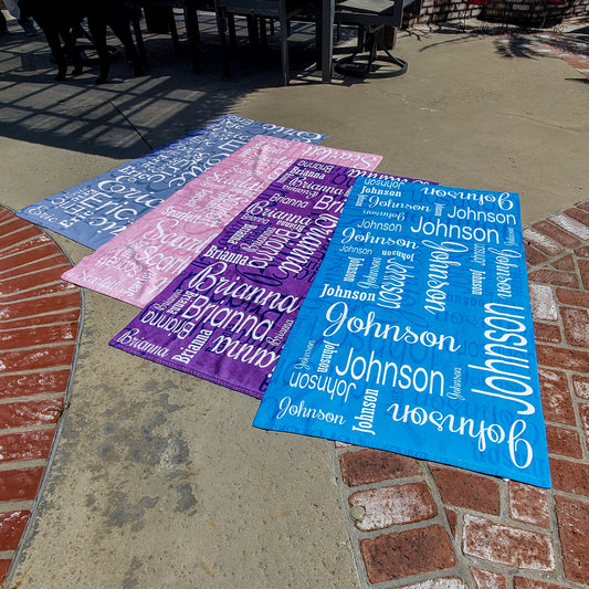 Personalized Name Collage Beach Towel