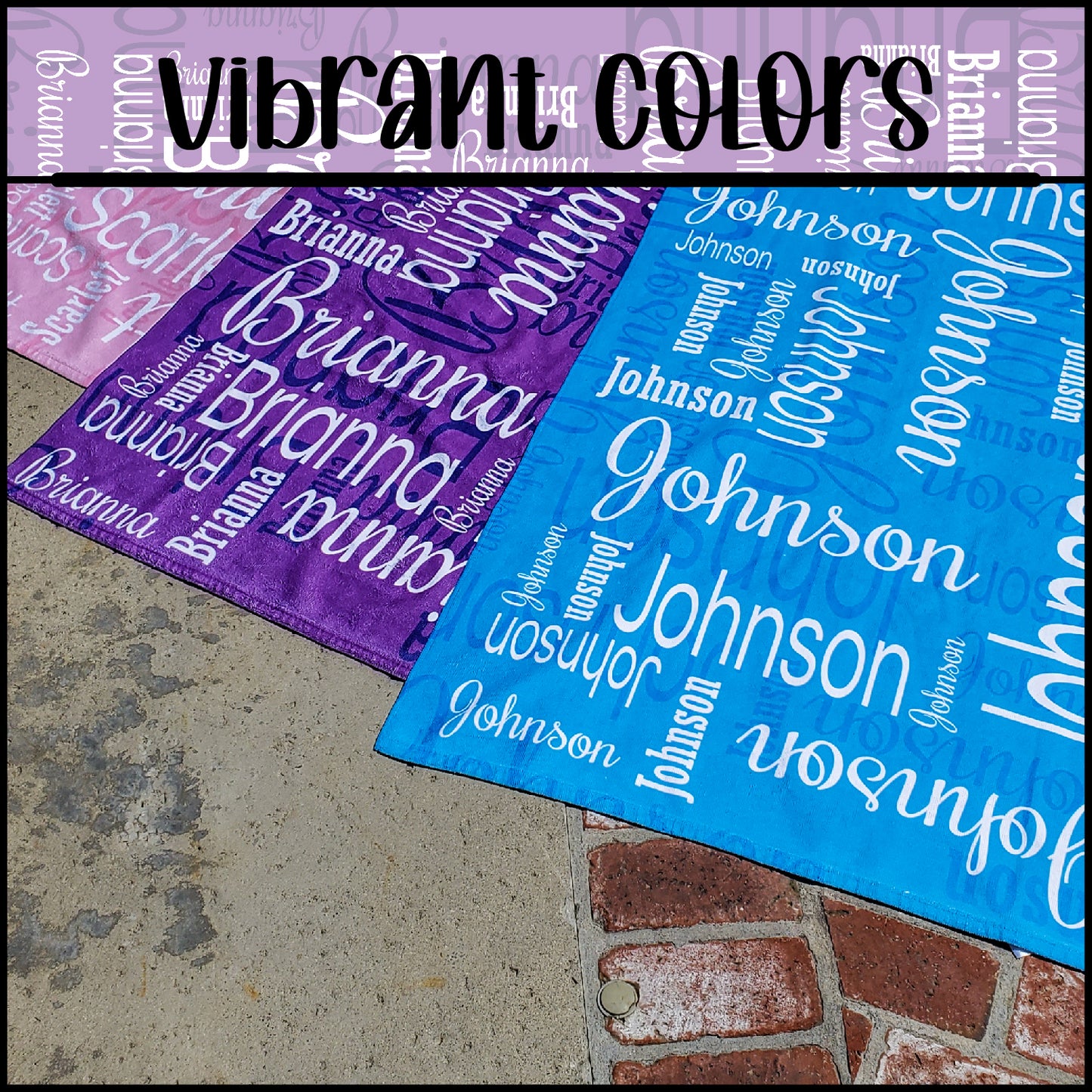 Personalized Name Collage Beach Towel