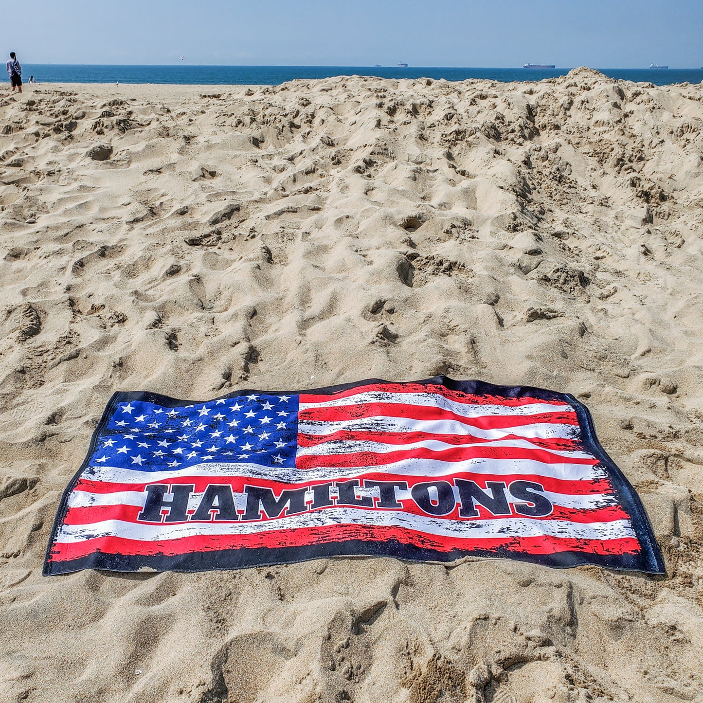 American Flag Beach Towel Personalized