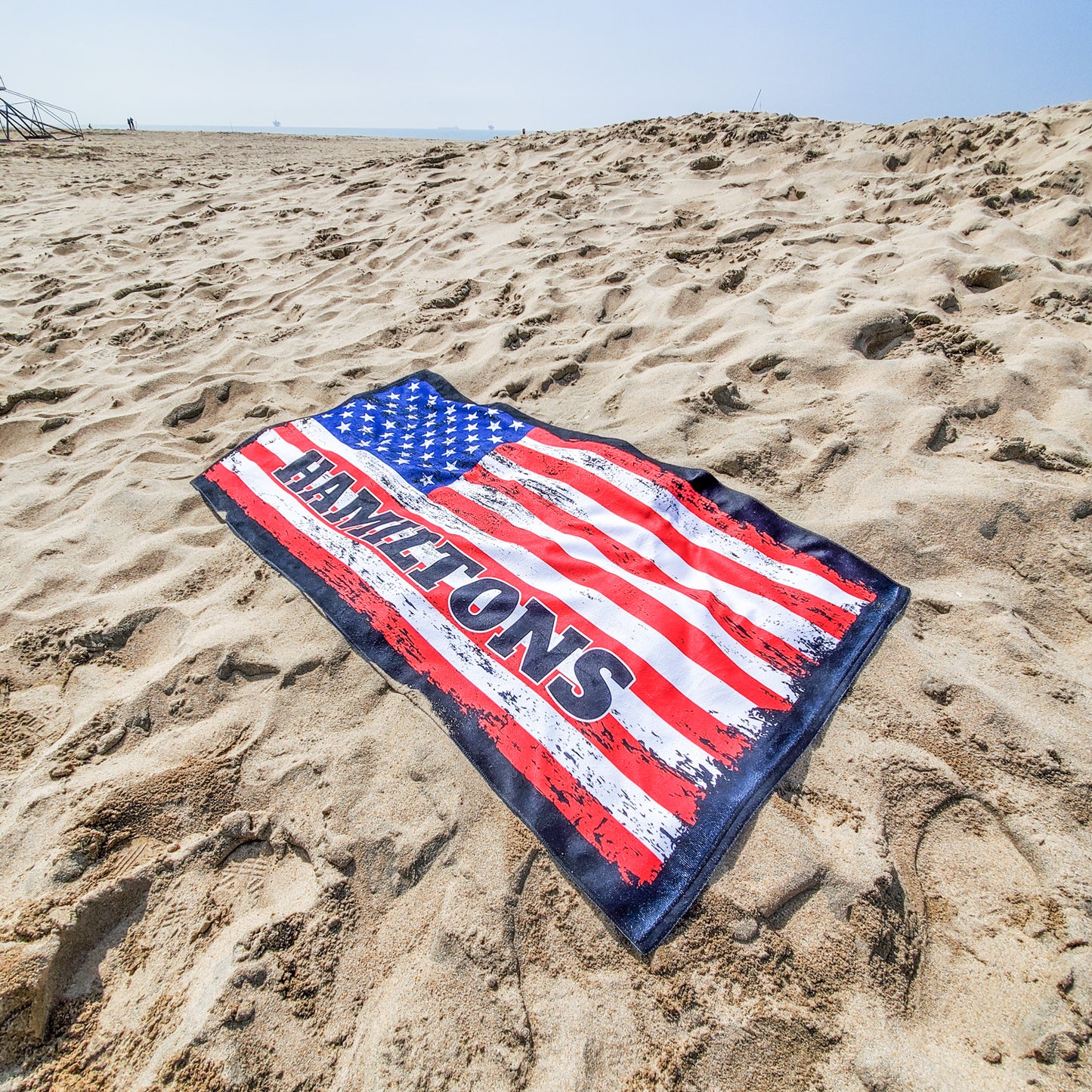 American Flag Beach Towel Personalized