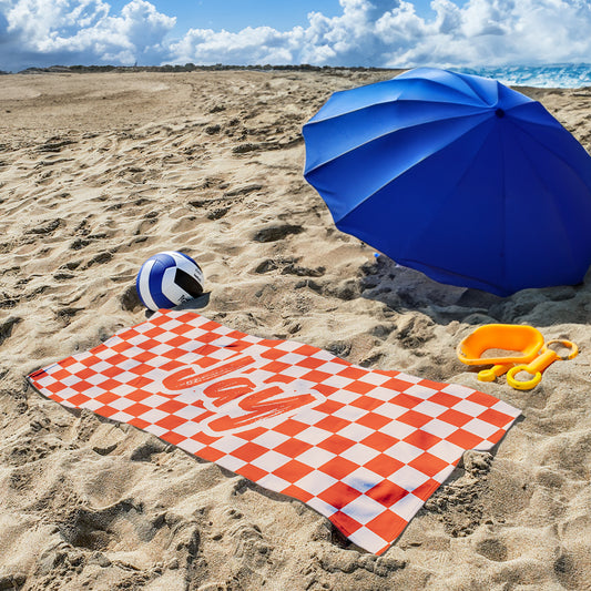 Customized Retro Checker Beach Towel